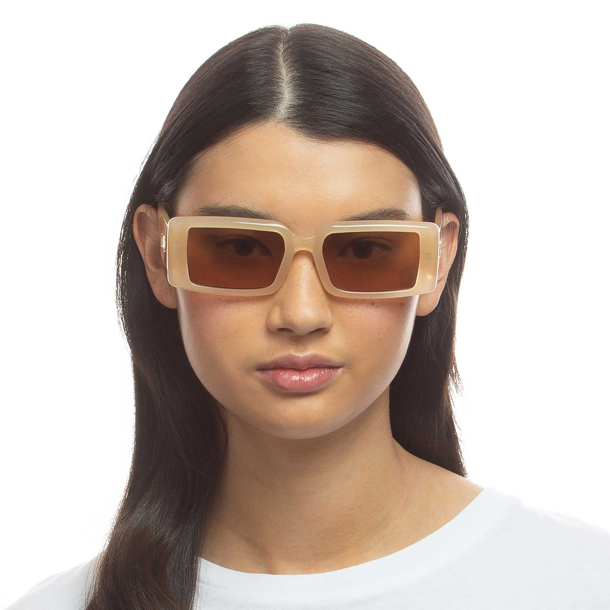 Le Specs The Impeccable – Beige – verres marron – portées