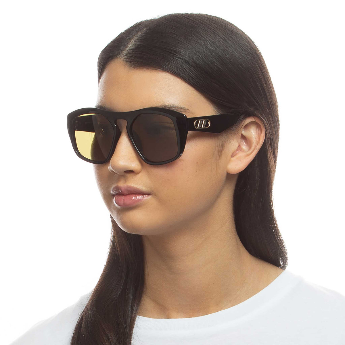 Le Specs Preposterous – Noir – verres marron – portées