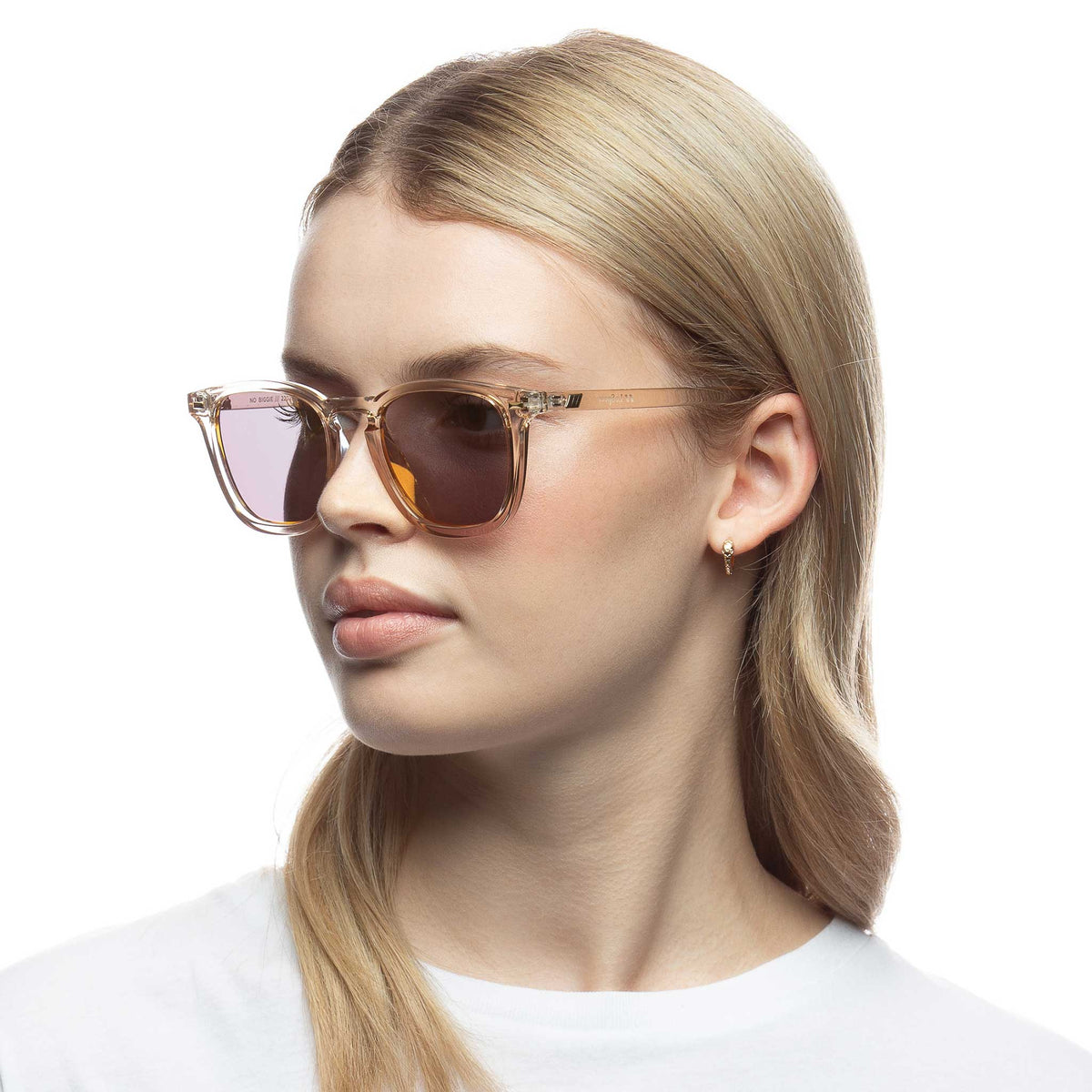 Le Specs No Biggie – Transparent – verres orange miroir – portées