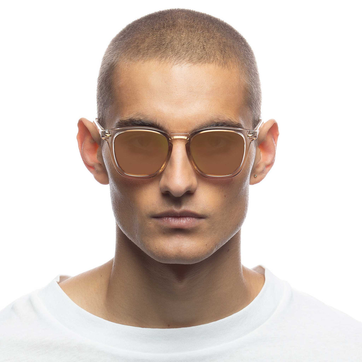 Le Specs No Biggie – Transparent – verres orange miroir – portées