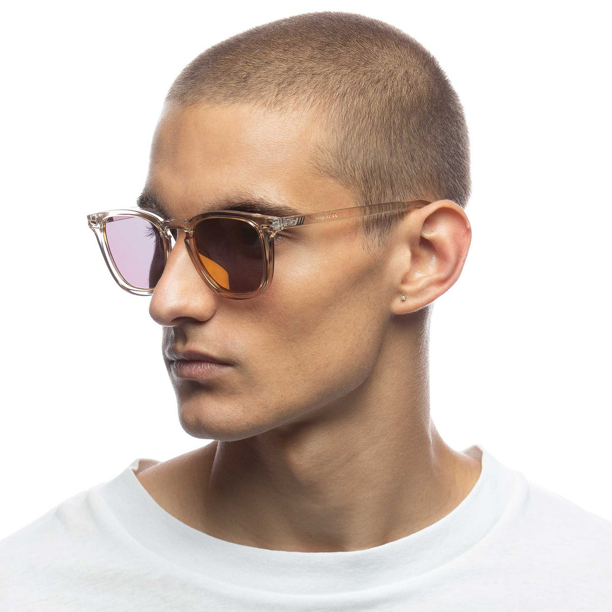Le Specs No Biggie – Transparent – verres orange miroir – portées