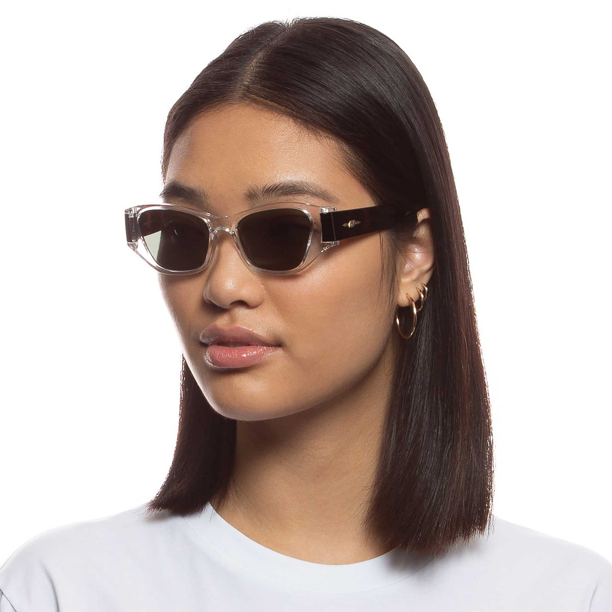 Le Specs Sweet Fantasy – Transparent – verres noirs – portées