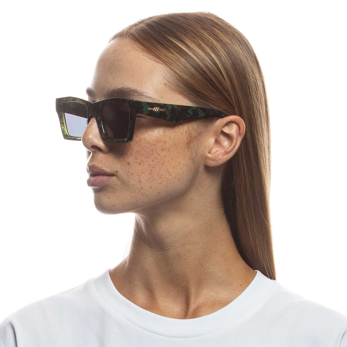 Le Specs Something – Vert – verres noirs – portées