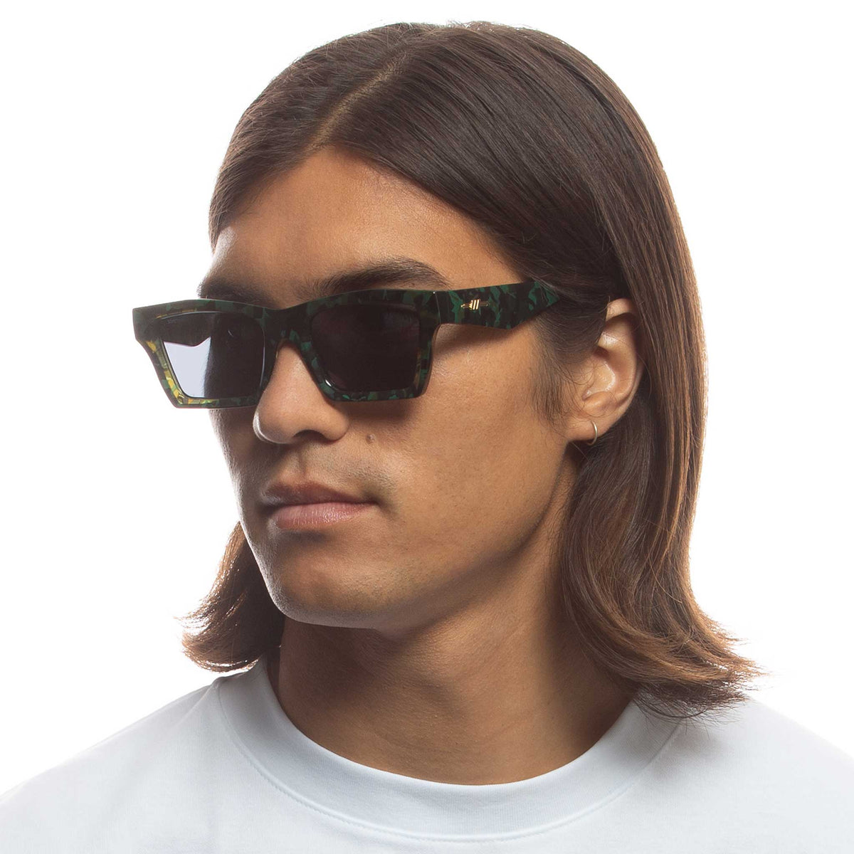 Le Specs Something – Vert – verres noirs – portées