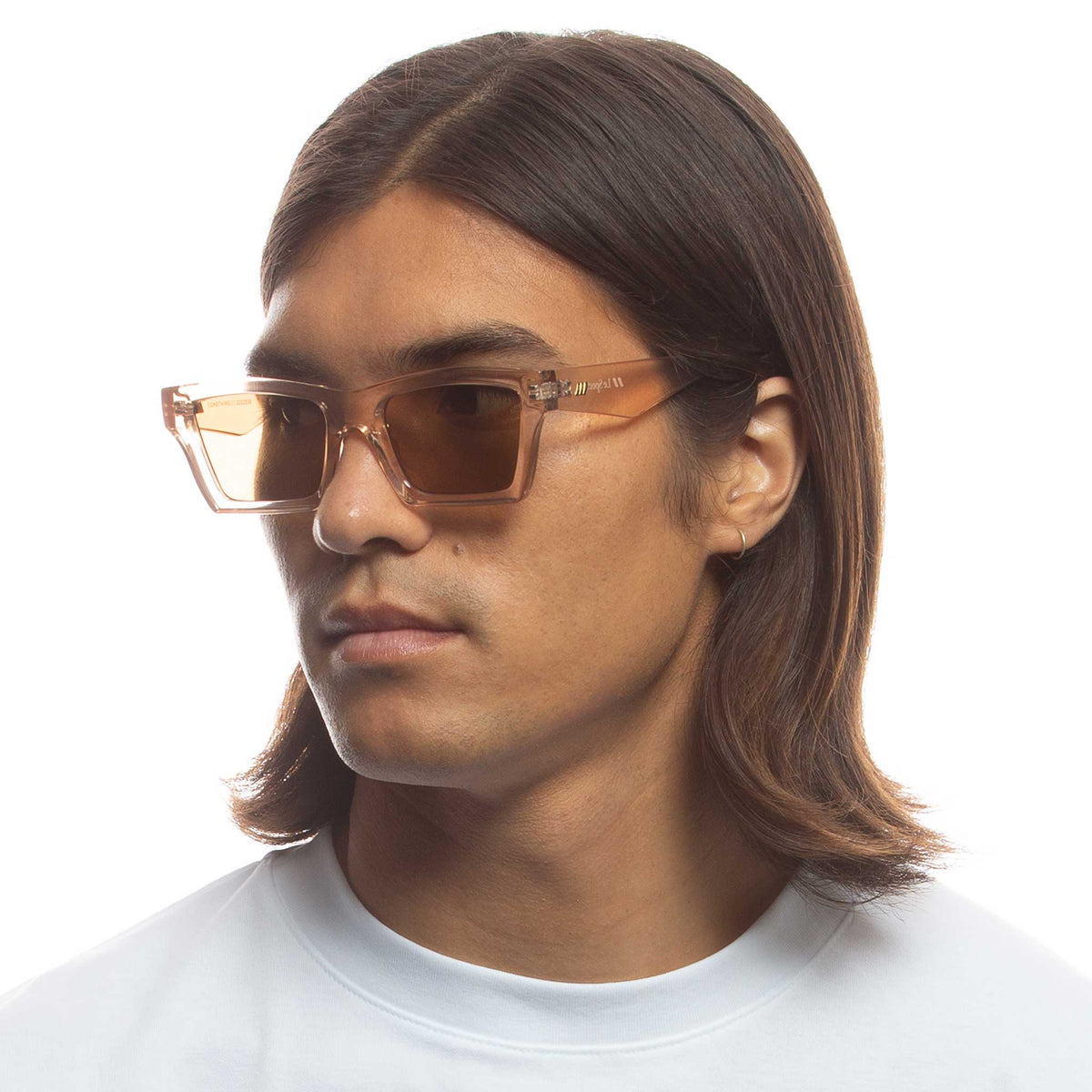 Le Specs Something – Transparent – verres beiges – portées