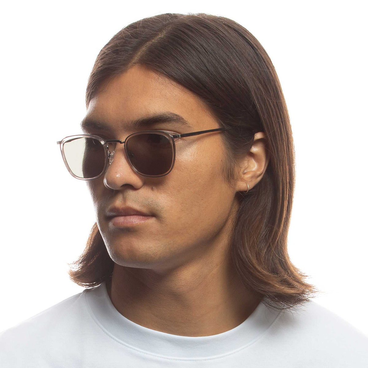 Le Specs Racketeer – Transparent – verres verts – portées