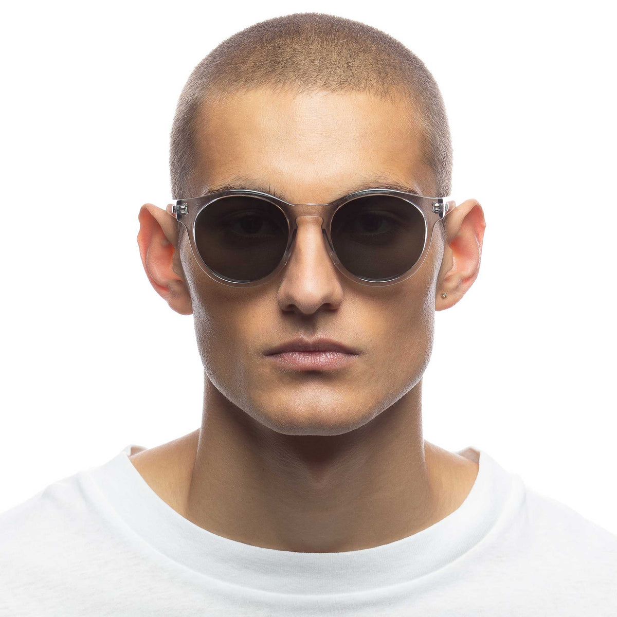 Le Specs Hey Macarena – Transparent – verres verts polarisés – portées