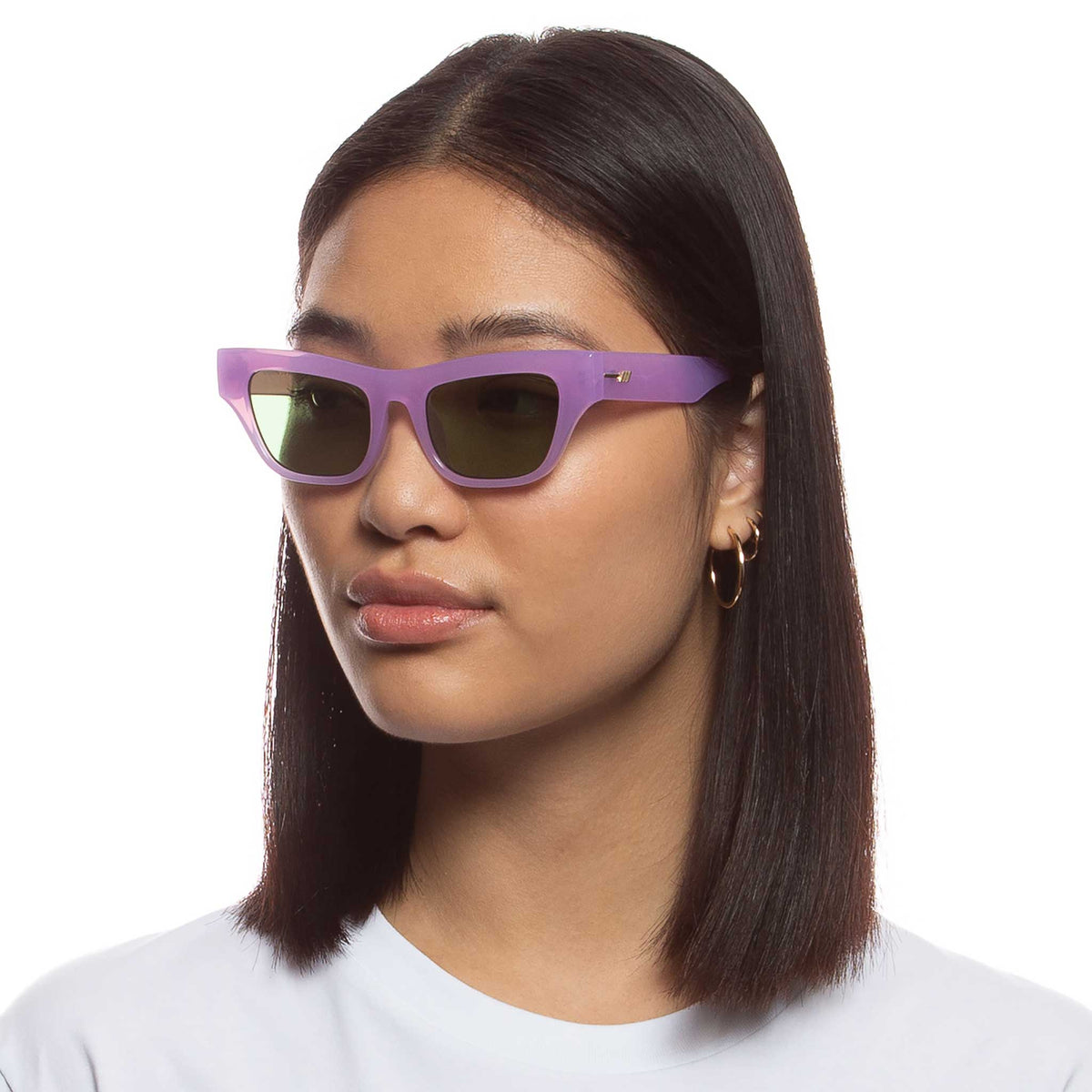 Le Specs Hankering – Mauve – verres verts – portées