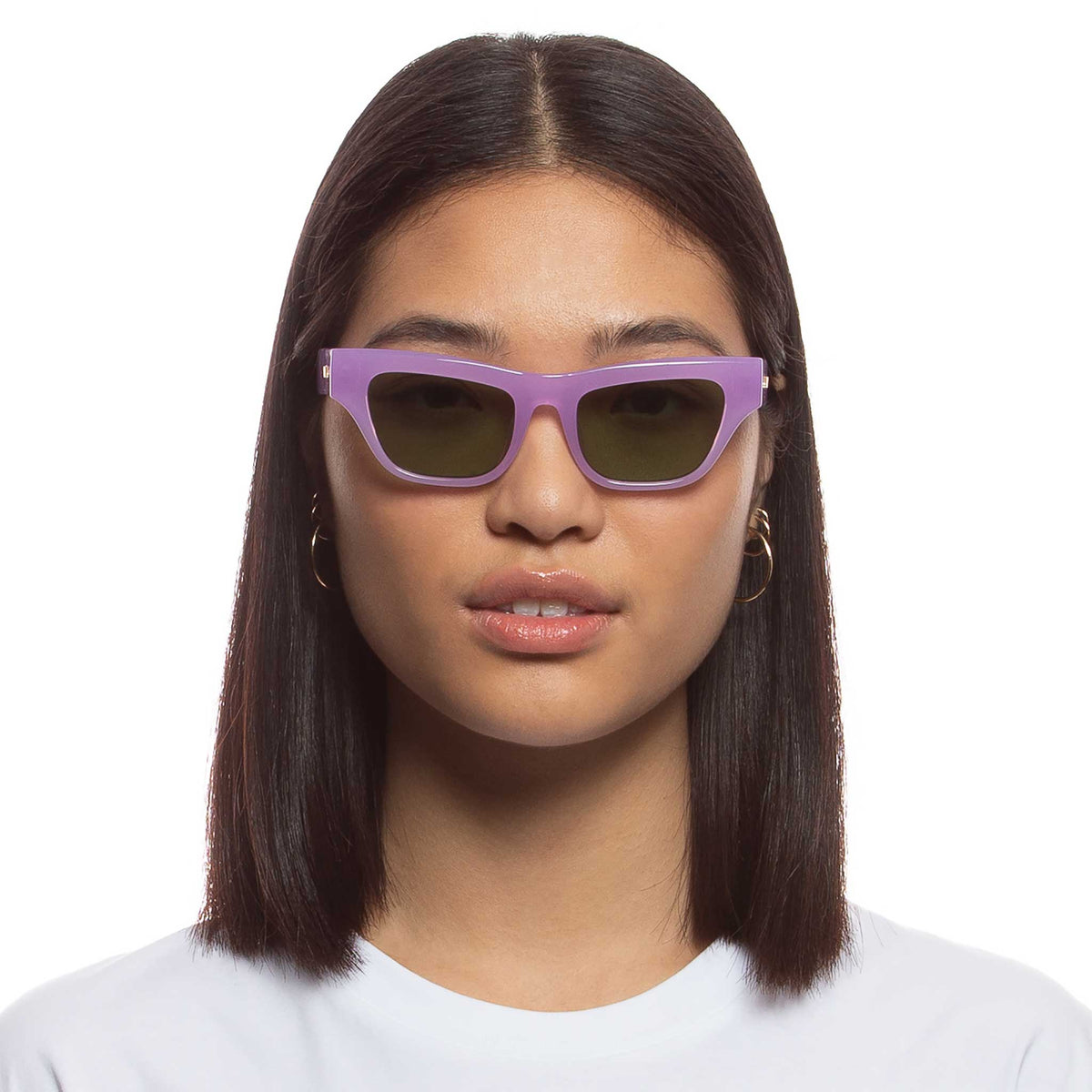 Le Specs Hankering – Mauve – verres verts – portées