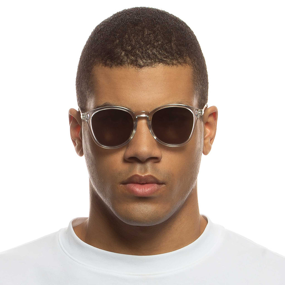 Le Specs Contraband – Transparent – verres verts – portées