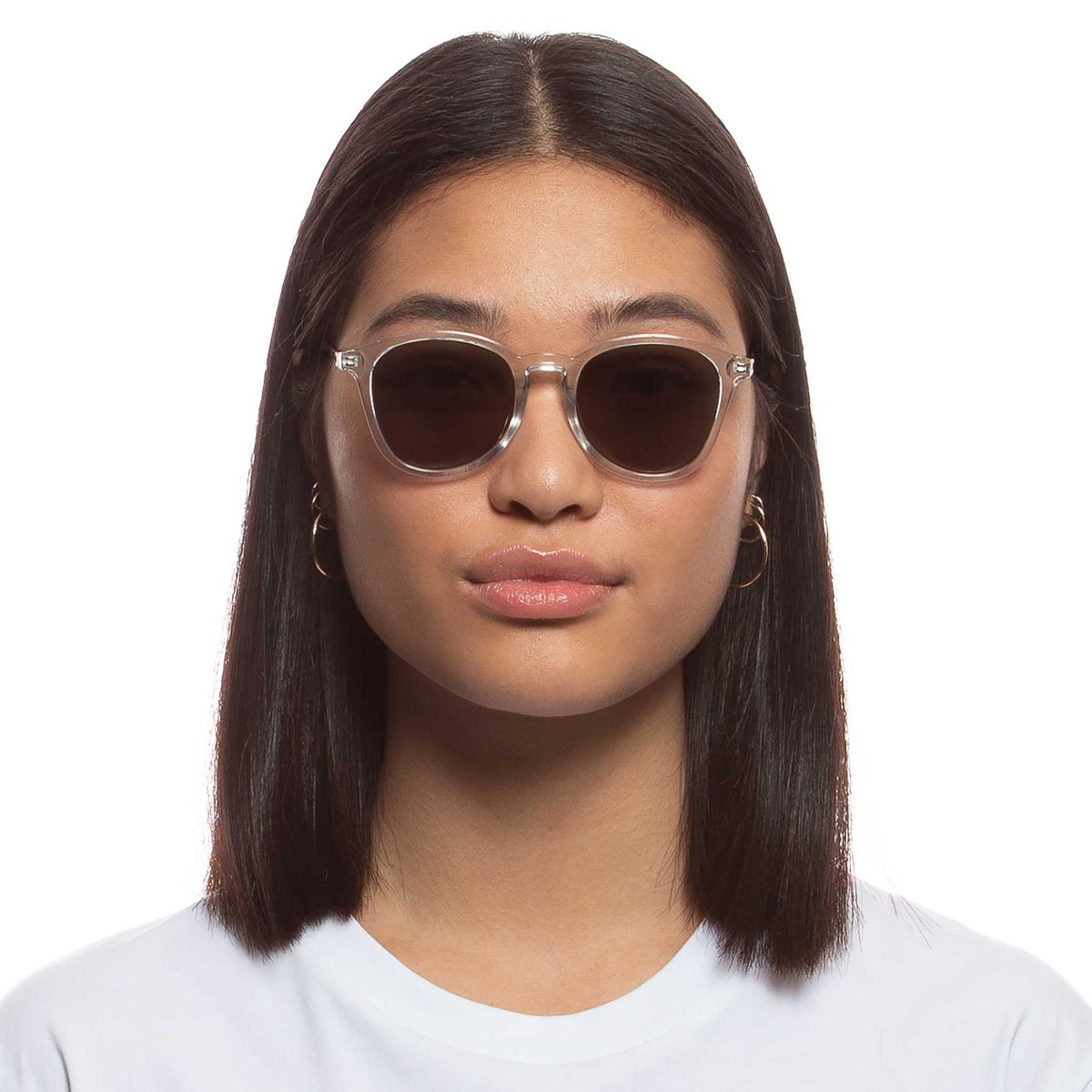 Le Specs Contraband – Transparent – verres verts – portées
