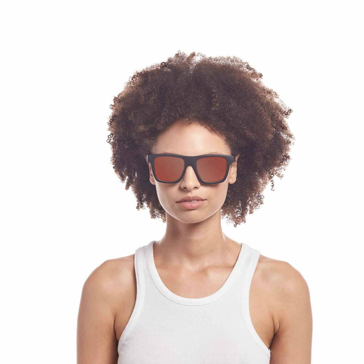 Le Specs Le Sustain Grassy Knoll – Noir – verres orange miroir – portées