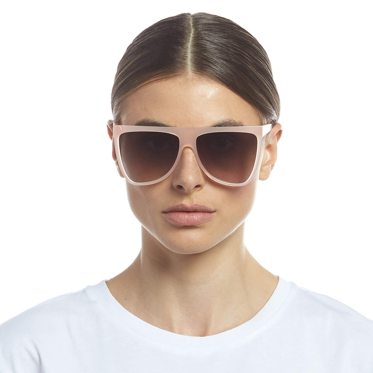 Le Specs Le Sustain Reclaim – Beige – verres marron – portées