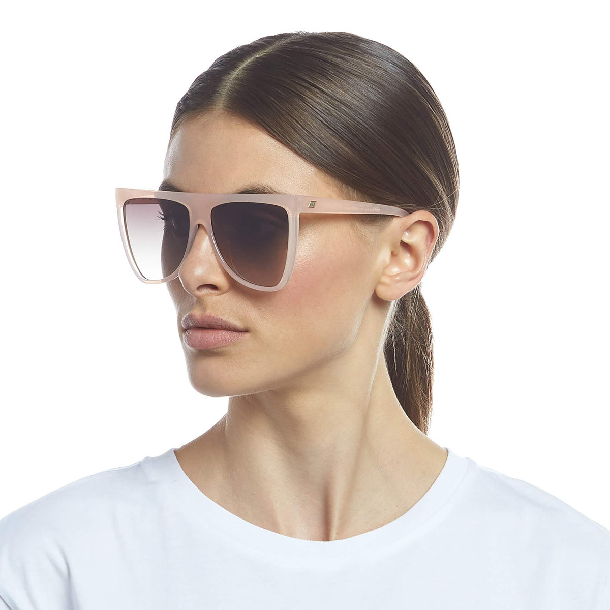 Le Specs Le Sustain Reclaim – Beige – verres marron – portées