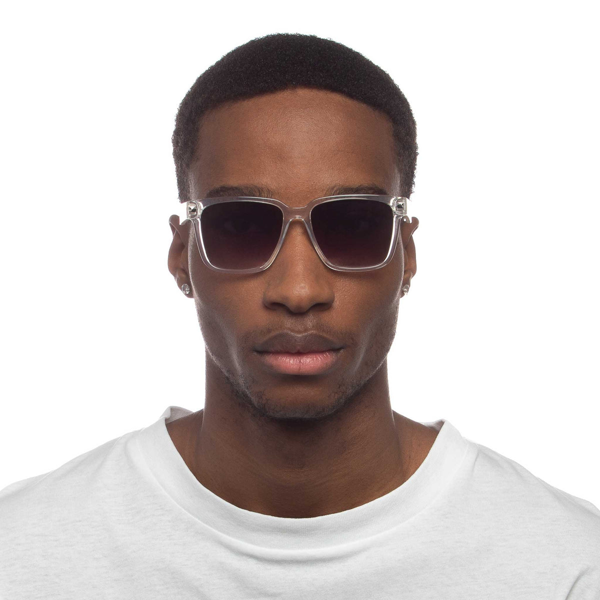 Le Specs Le Sustain Mr Bomplastic – Transparent – verres noirs – portées