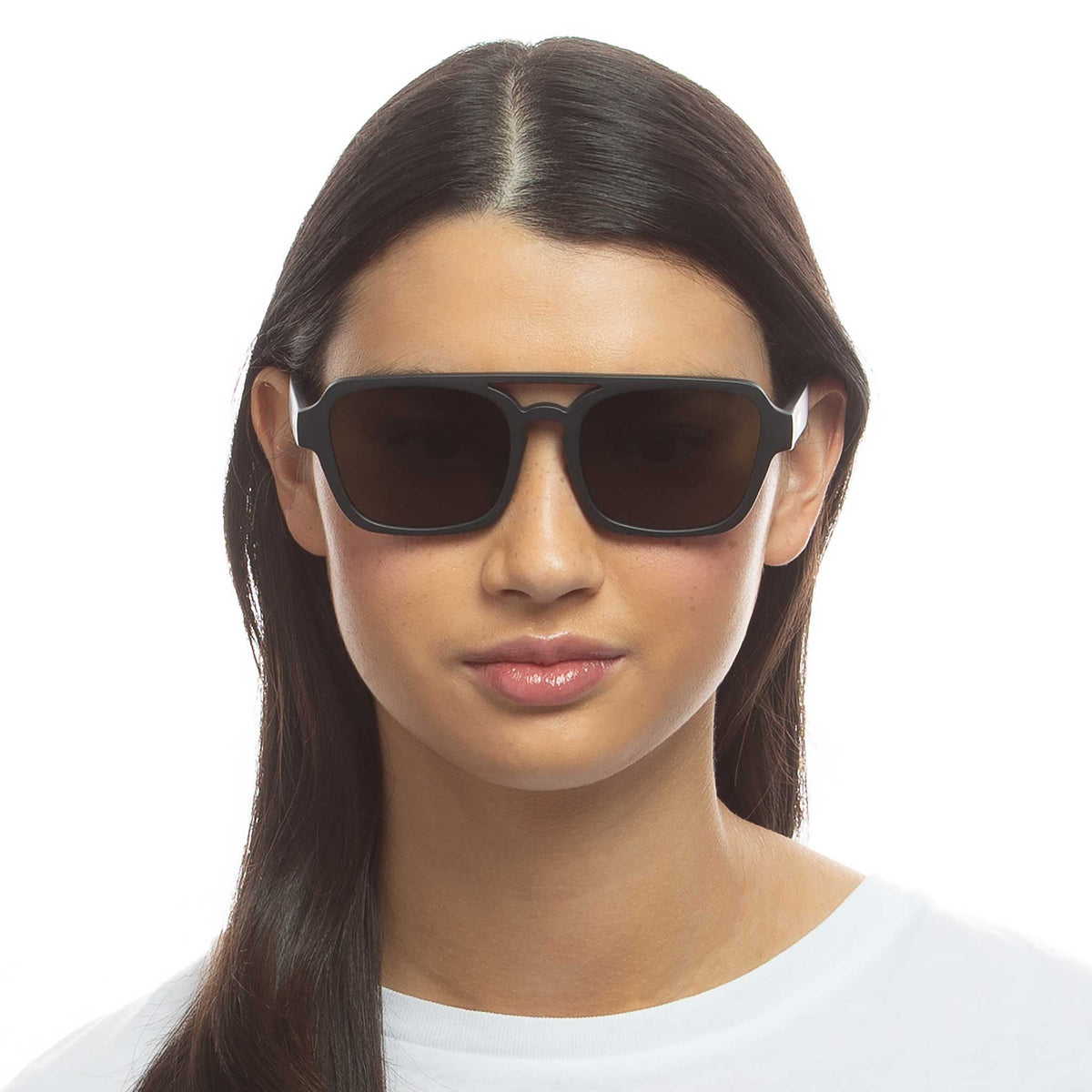 Le Specs Le Sustain Unwritten Straw – Noir – verres noirs – portées