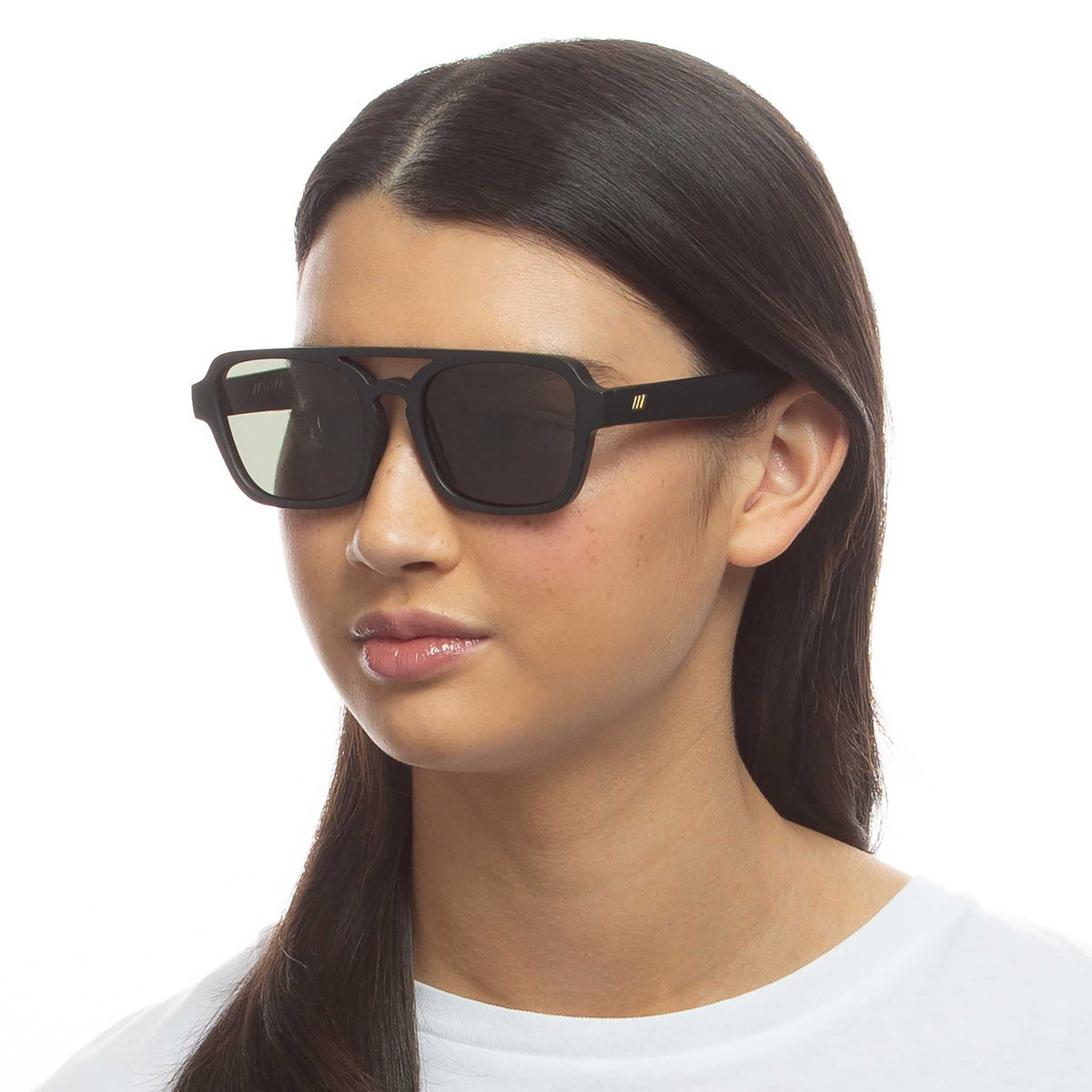 Le Specs Le Sustain Unwritten Straw – Noir – verres noirs – portées
