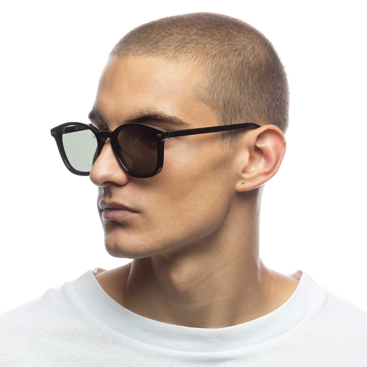 Le Specs Le Sustain Simplastic – Noir – verres verts – portées