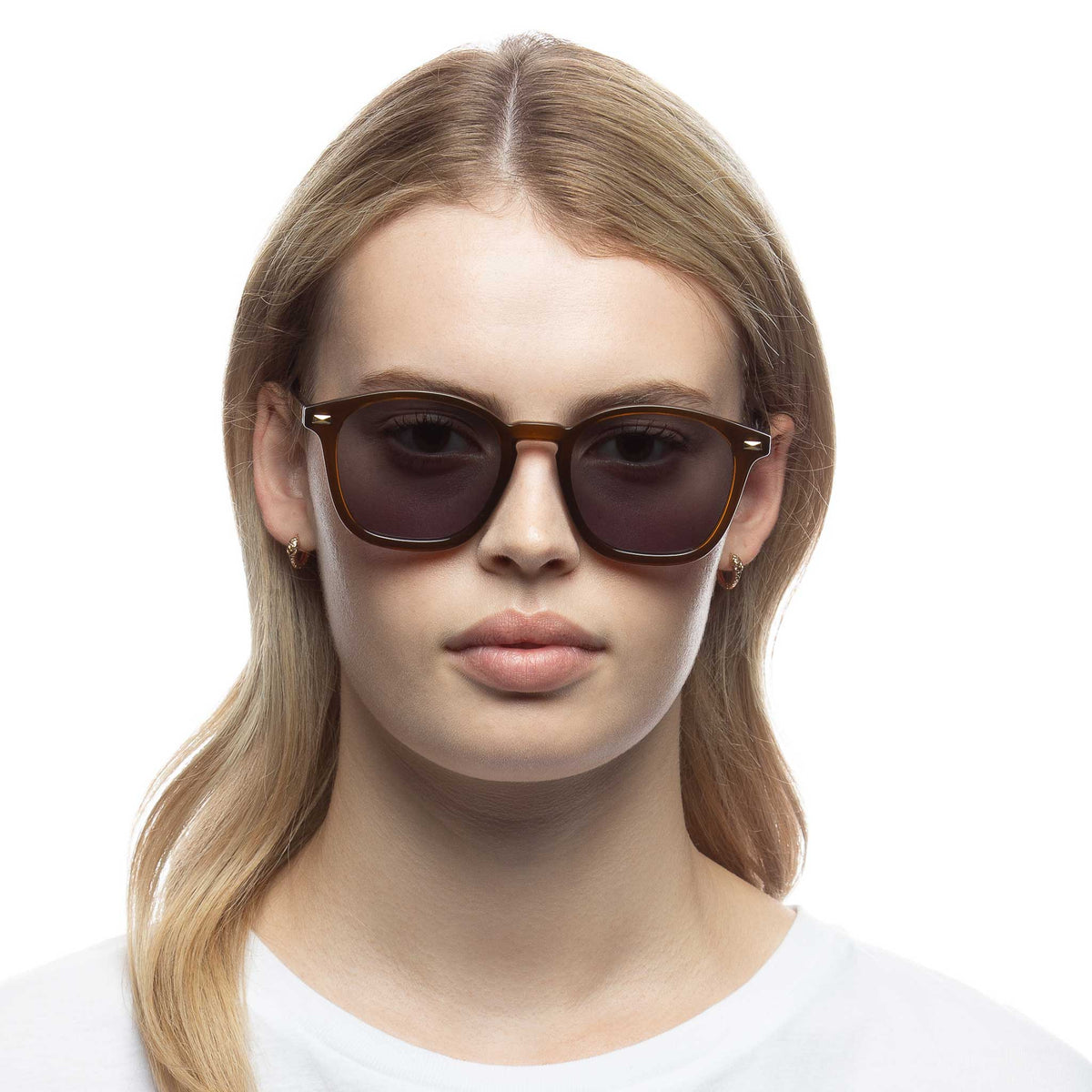 Le Specs Le Sustain Simplastic – Marron – verres marron – portées