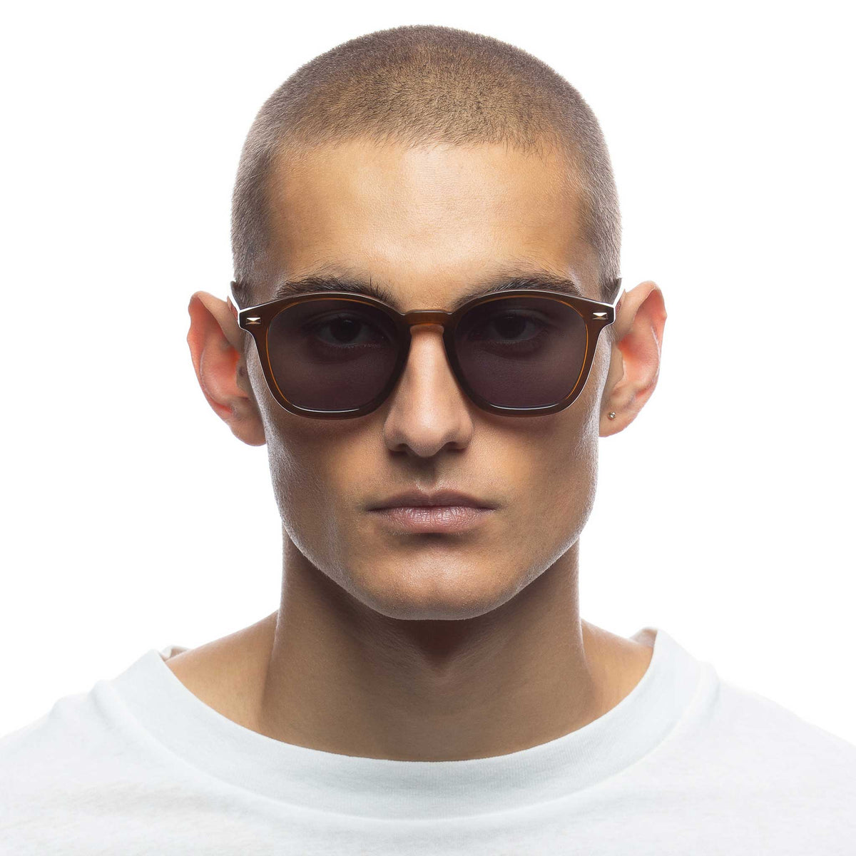 Le Specs Le Sustain Simplastic – Marron – verres marron – portées
