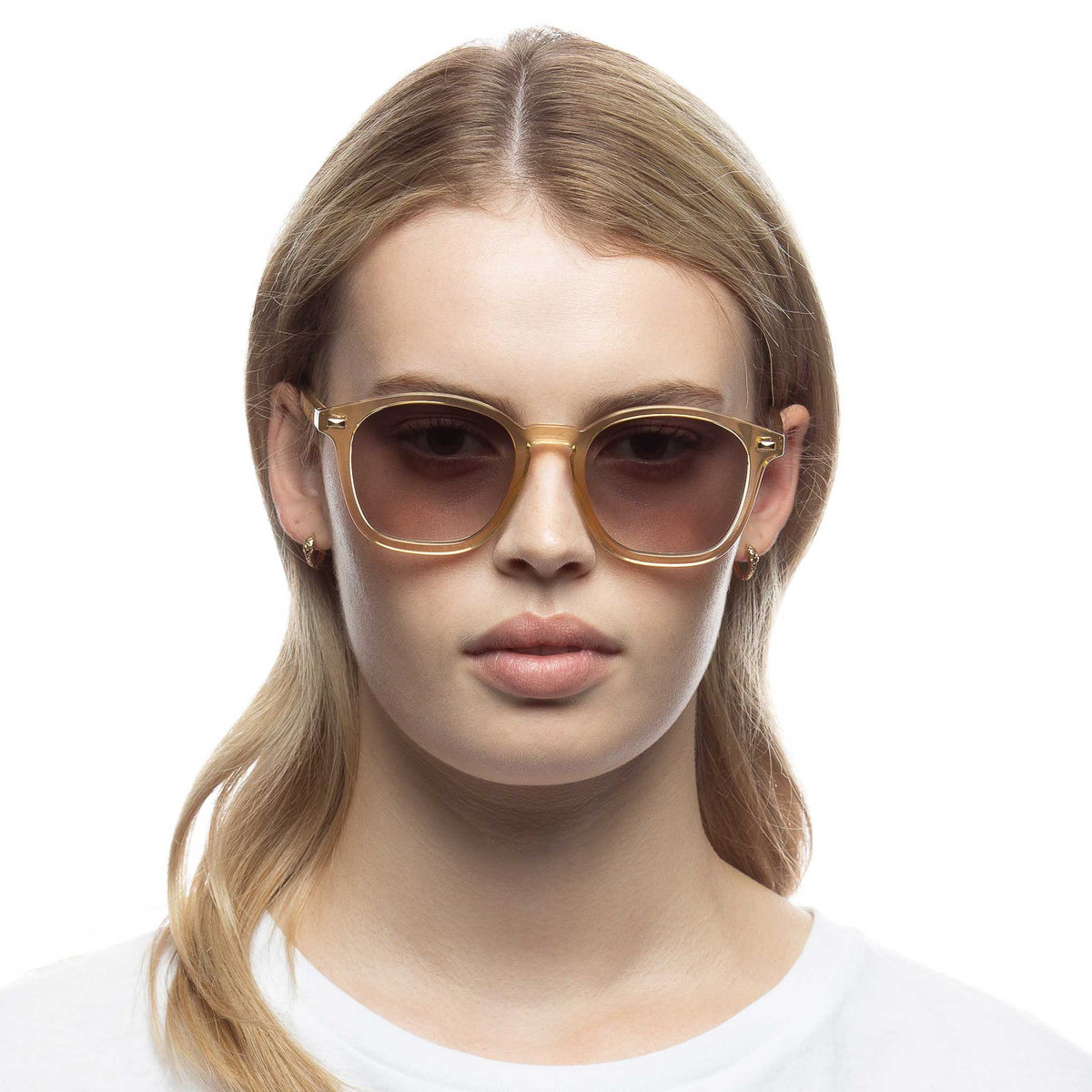 Le Specs Le Sustain Simplastic – Transparent – verres gris – portées