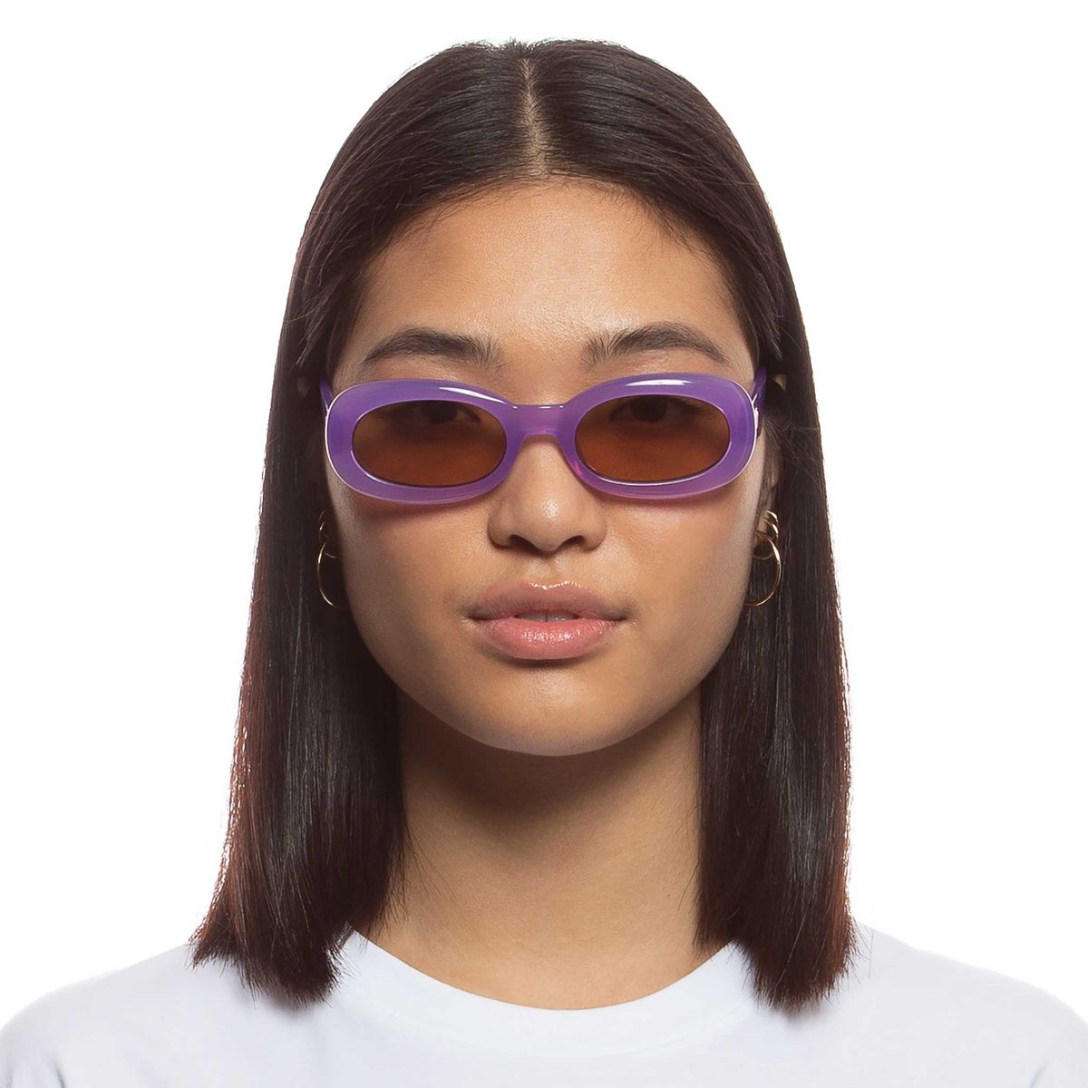 Le Specs Outta Trash – Mauve – verres marron – portées