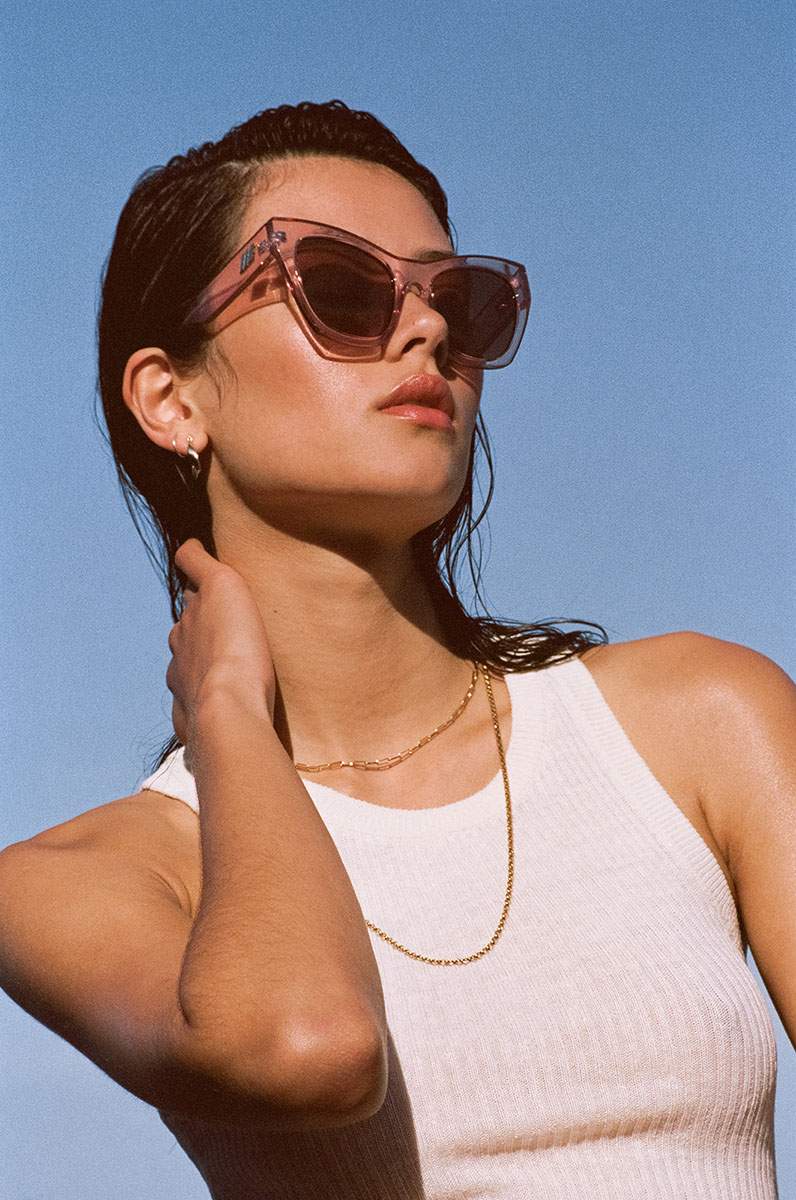 Le Specs Le Sustain So Sarplastic – Rose – verres mauves – portées