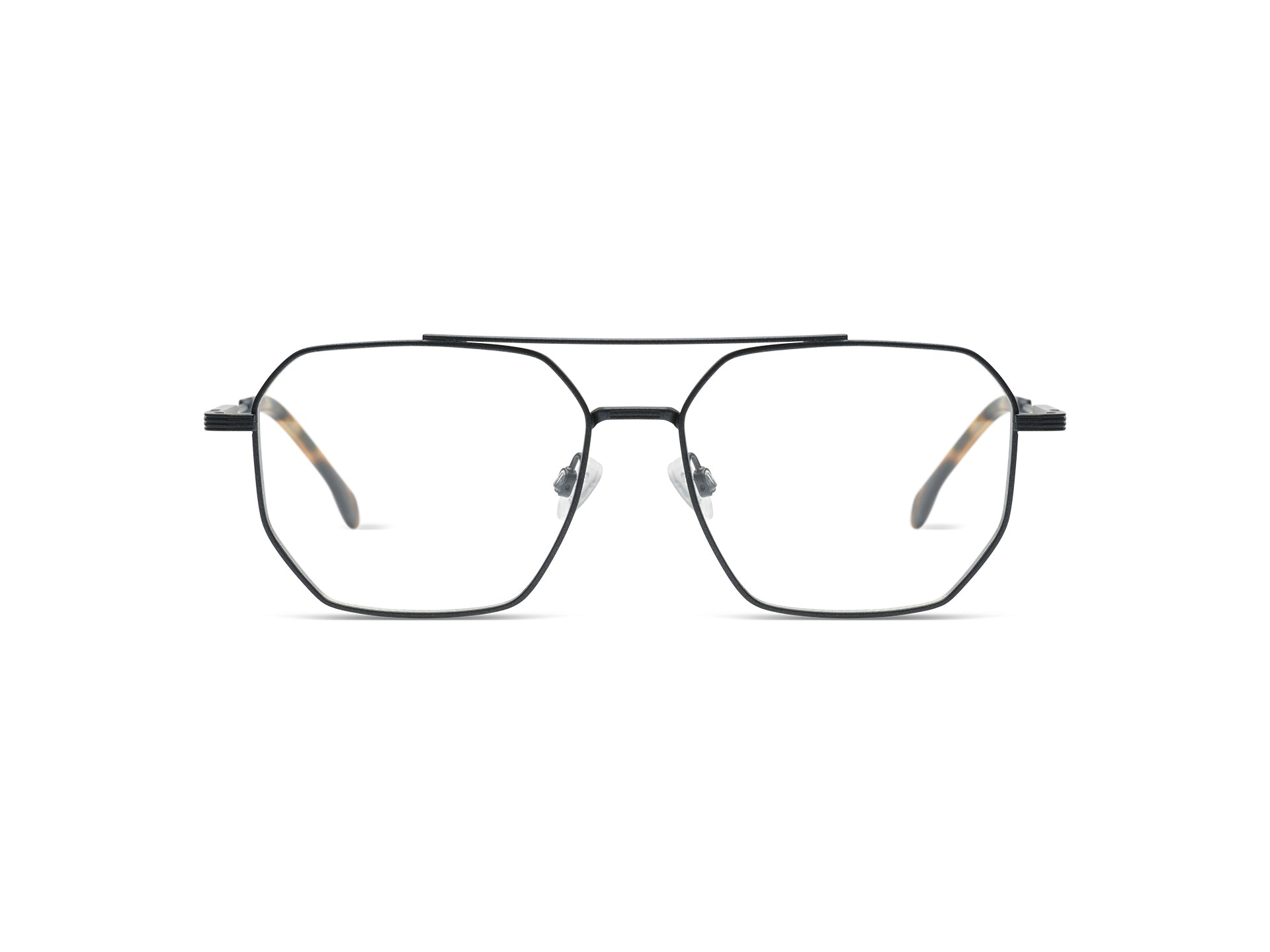 Komono Hawk – Noir – embouts écaille – vue de face
