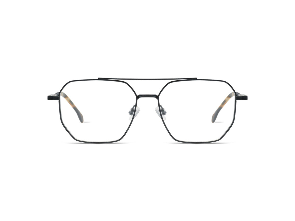 Komono Hawk – Noir – embouts écaille – vue de face