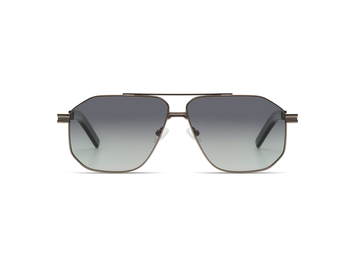Komono Ronny – Gris acier – verres gris polarisés – vue de face