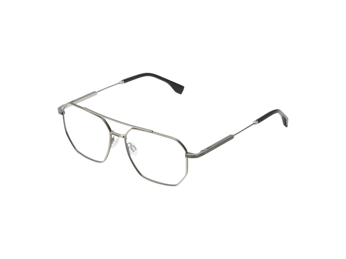 Komono Hawk – Argent – embouts noirs – vue de profil