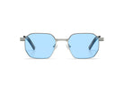 Komono Percy – Argent – verres bleu clair – vue de face
