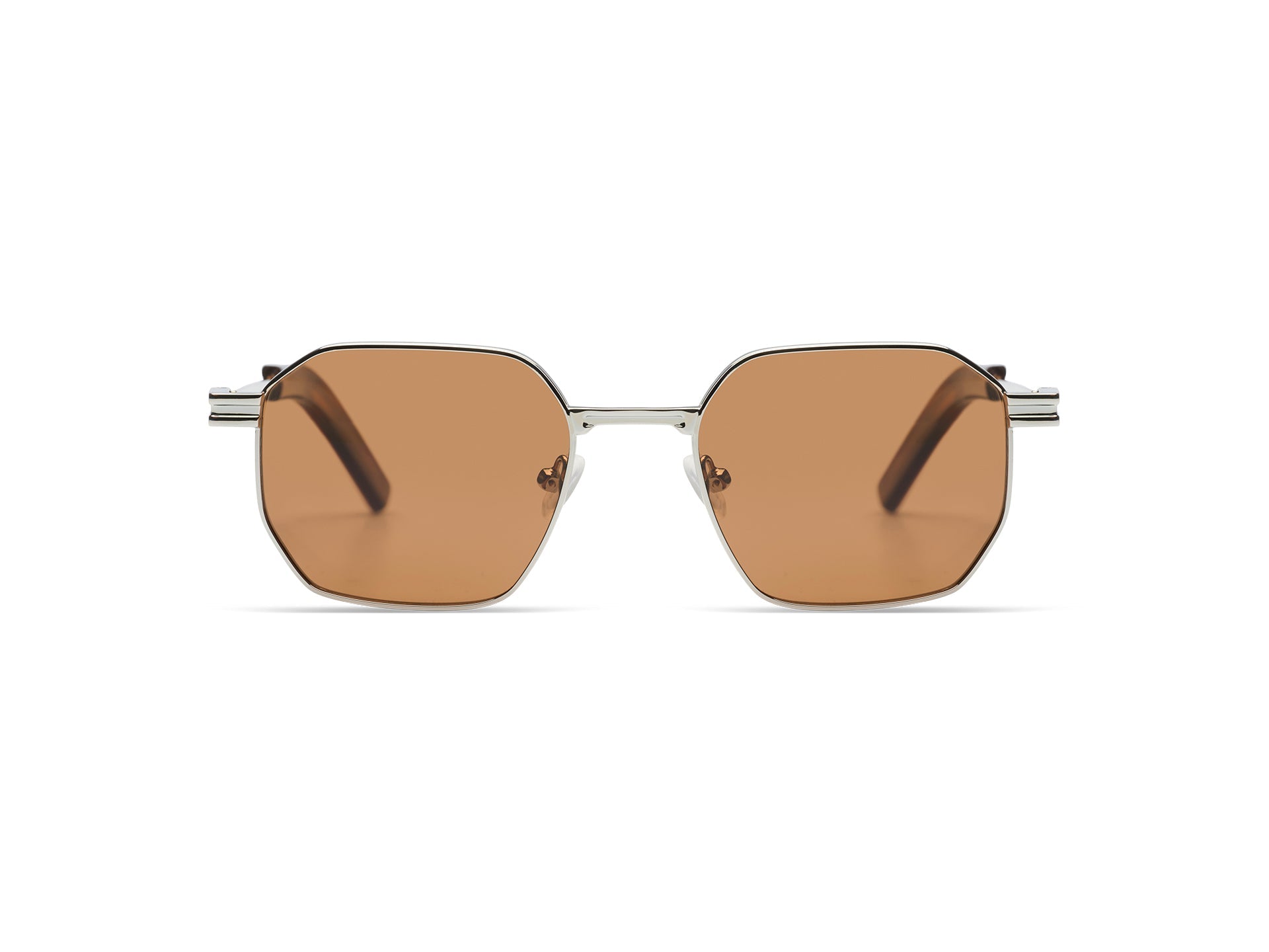 Komono Percy – Argent – verres marron polarisés – vue de face