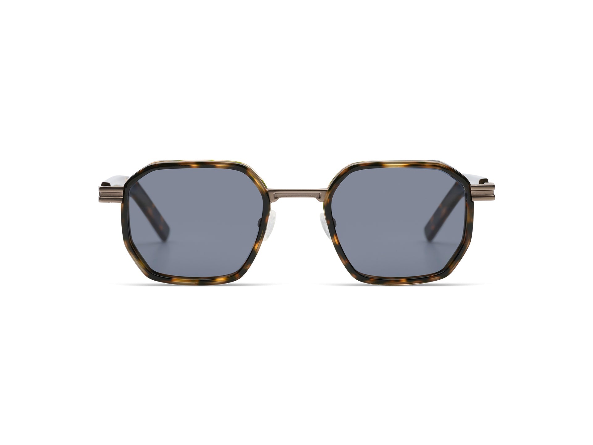 Komono Percy – Écaille / Gris acier – verres gris polarisés – vue de face