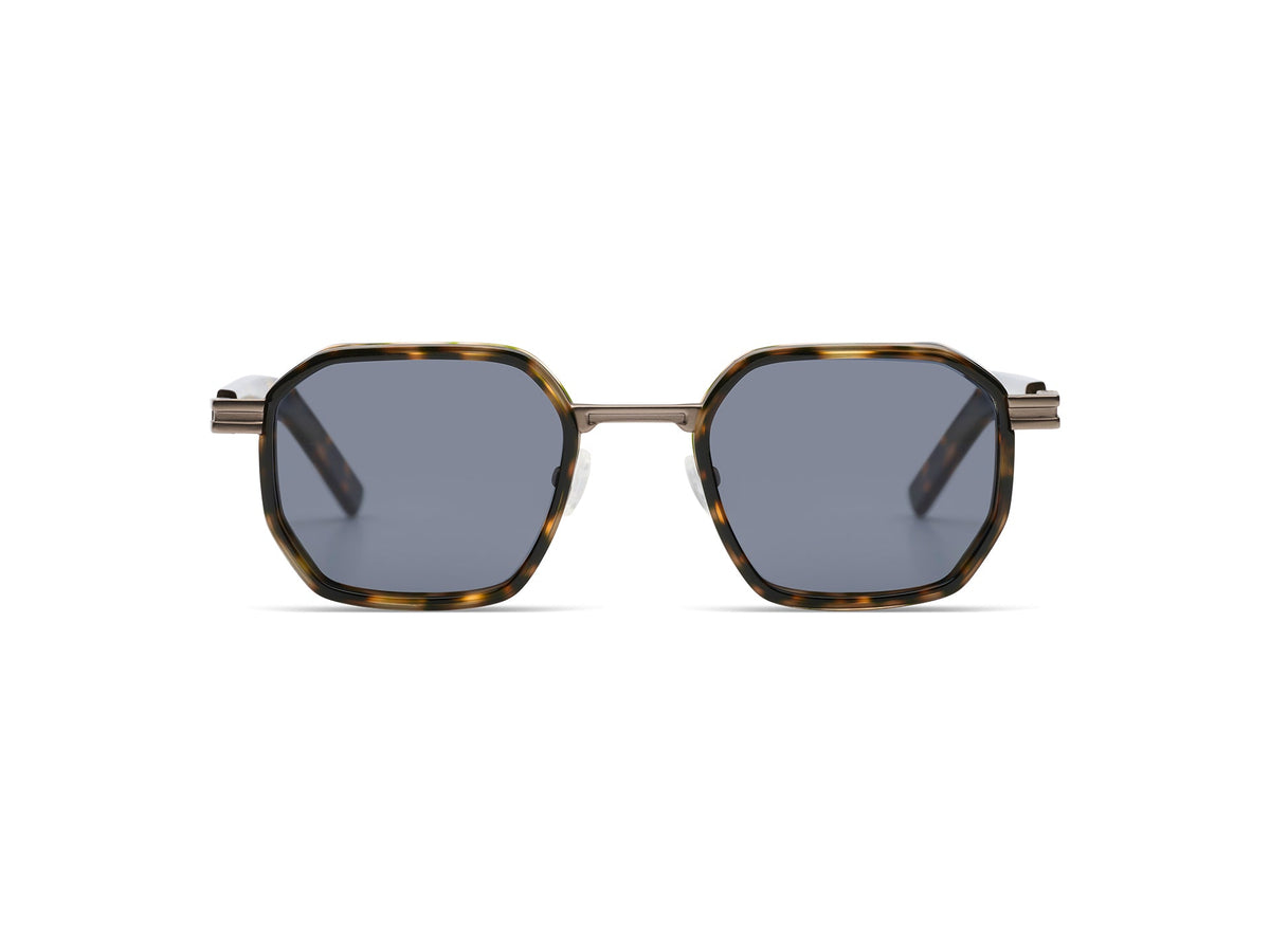Komono Percy – Écaille / Gris acier – verres gris polarisés – vue de face