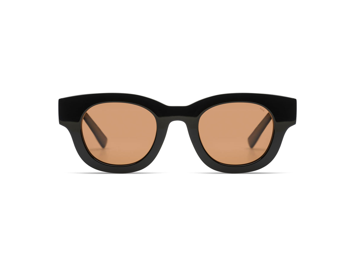 Komono Rae – Noir – verres marron polarisés – vue de face