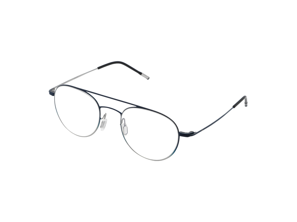 Komono Morgan – Bleu marine / Argent – vue de trois quarts