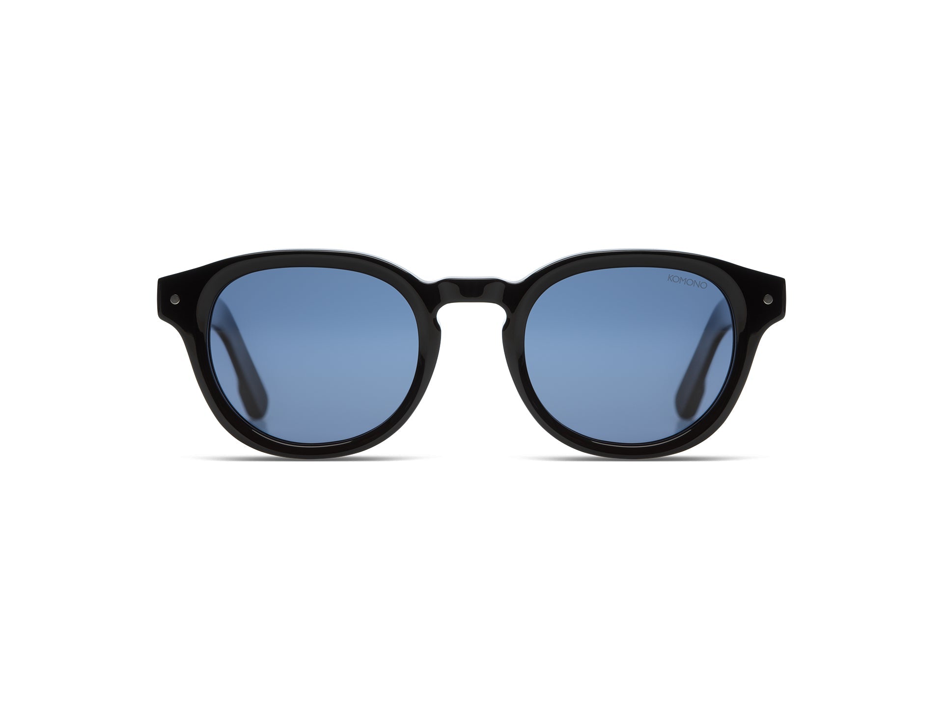 Komono Riley Sun – Noir – verres bleus polarisés – vue de face