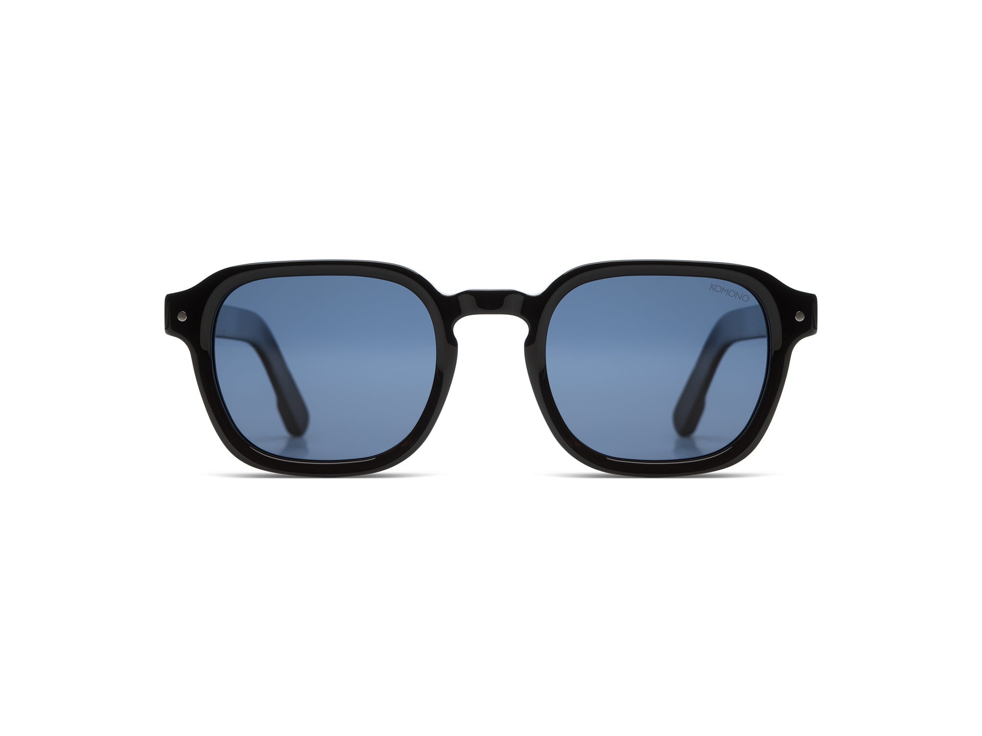 Komono Knox Sun – Noir – verres bleus polarisés – vue de face