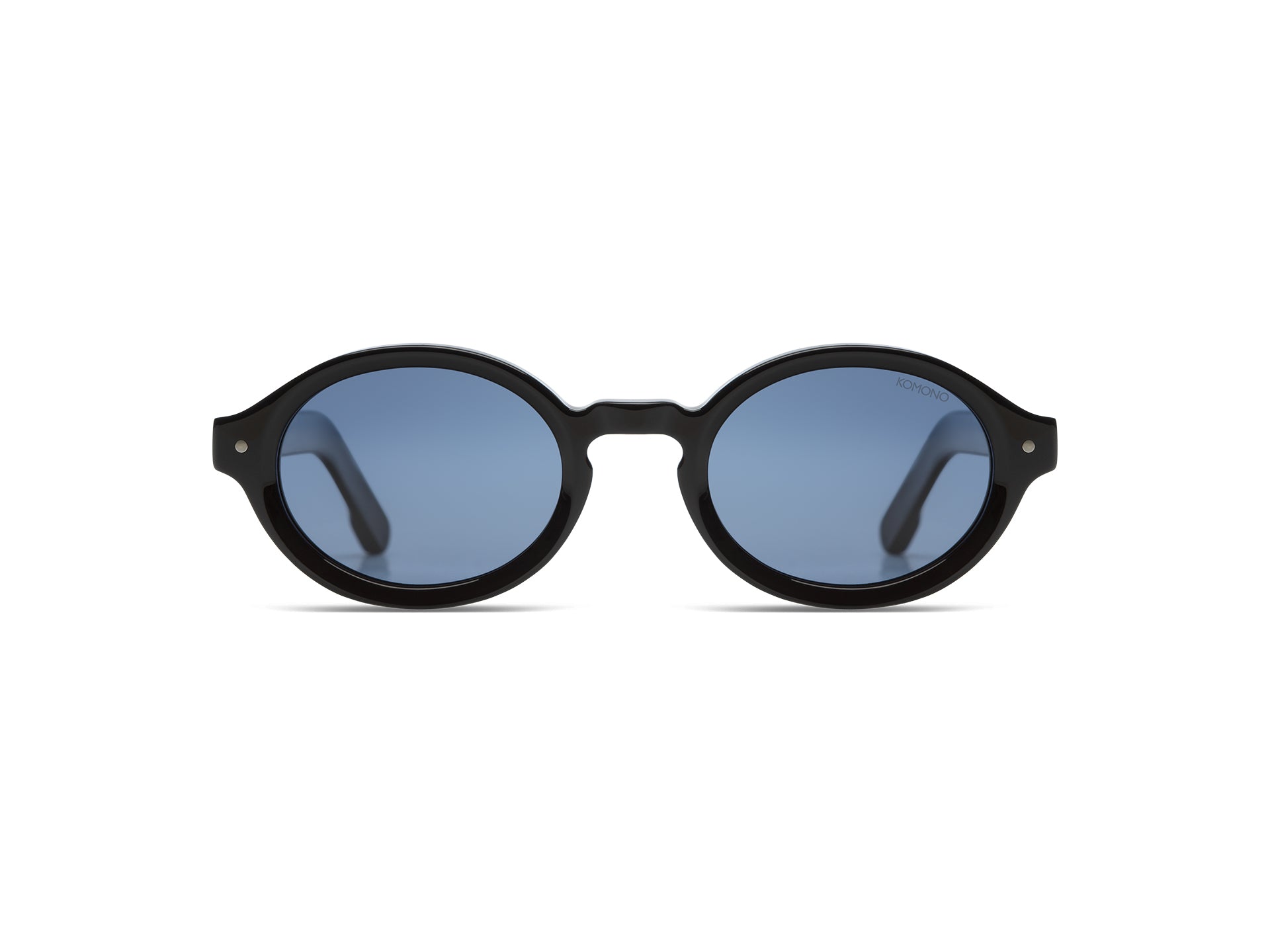 Komono Jace – Noir – verres bleus polarisés – vue de face