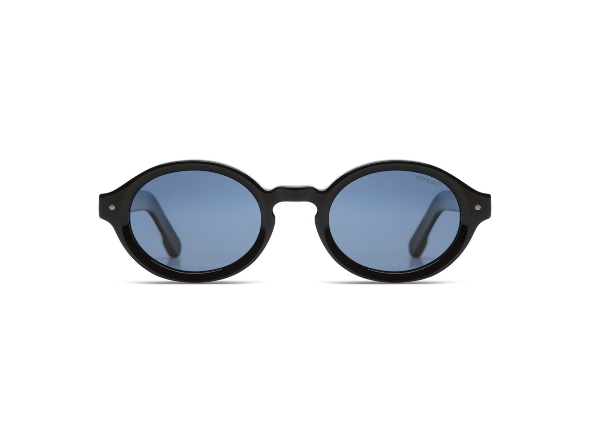 Komono Jace – Noir – verres bleus polarisés – vue de face