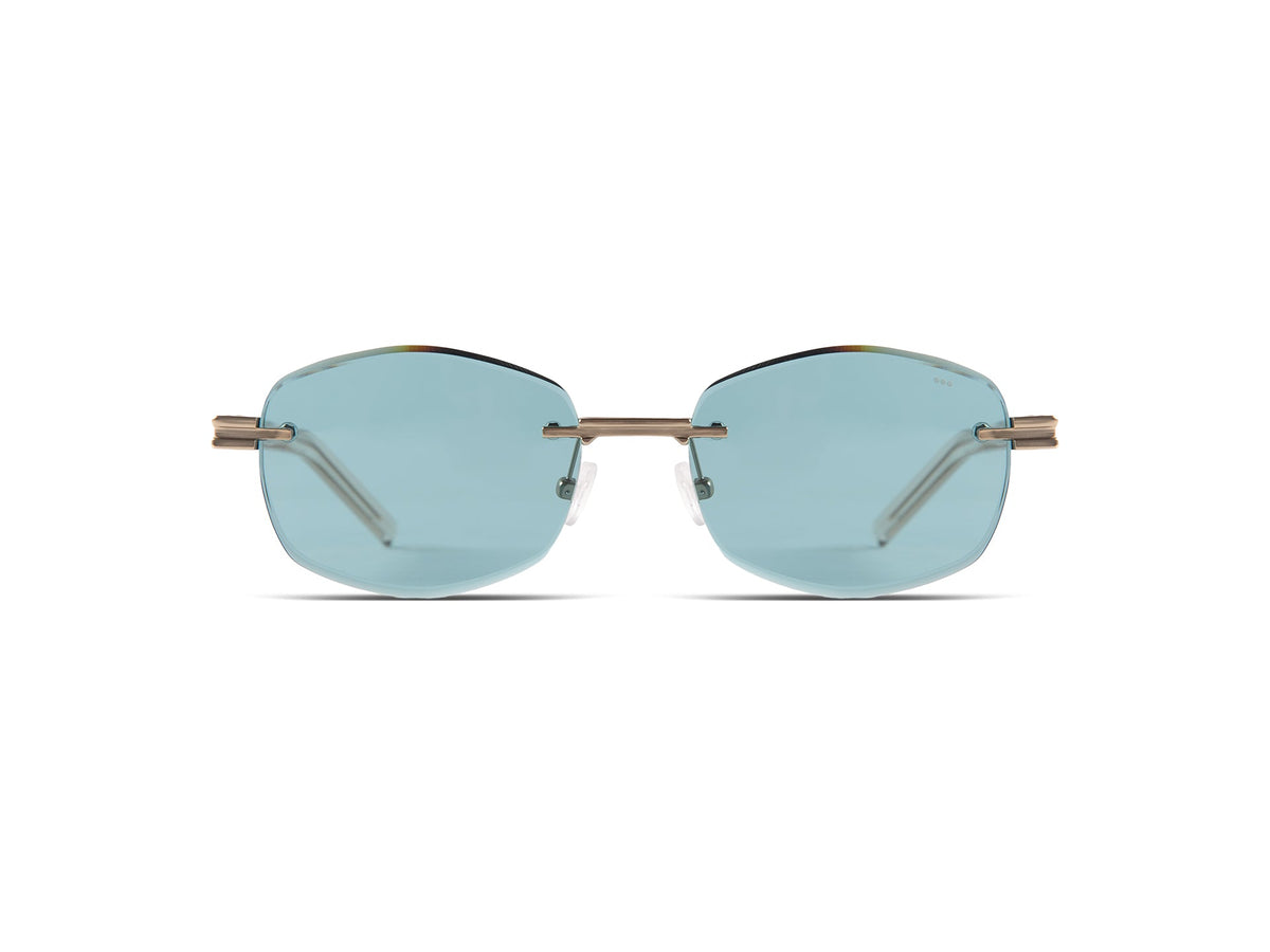 Komono Micah – Or – verres bleu turquoise – vue de face