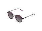 Komono Pete Sun – Violet / Noir mat – verres violets dégradés polarisés – vue de trois quarts