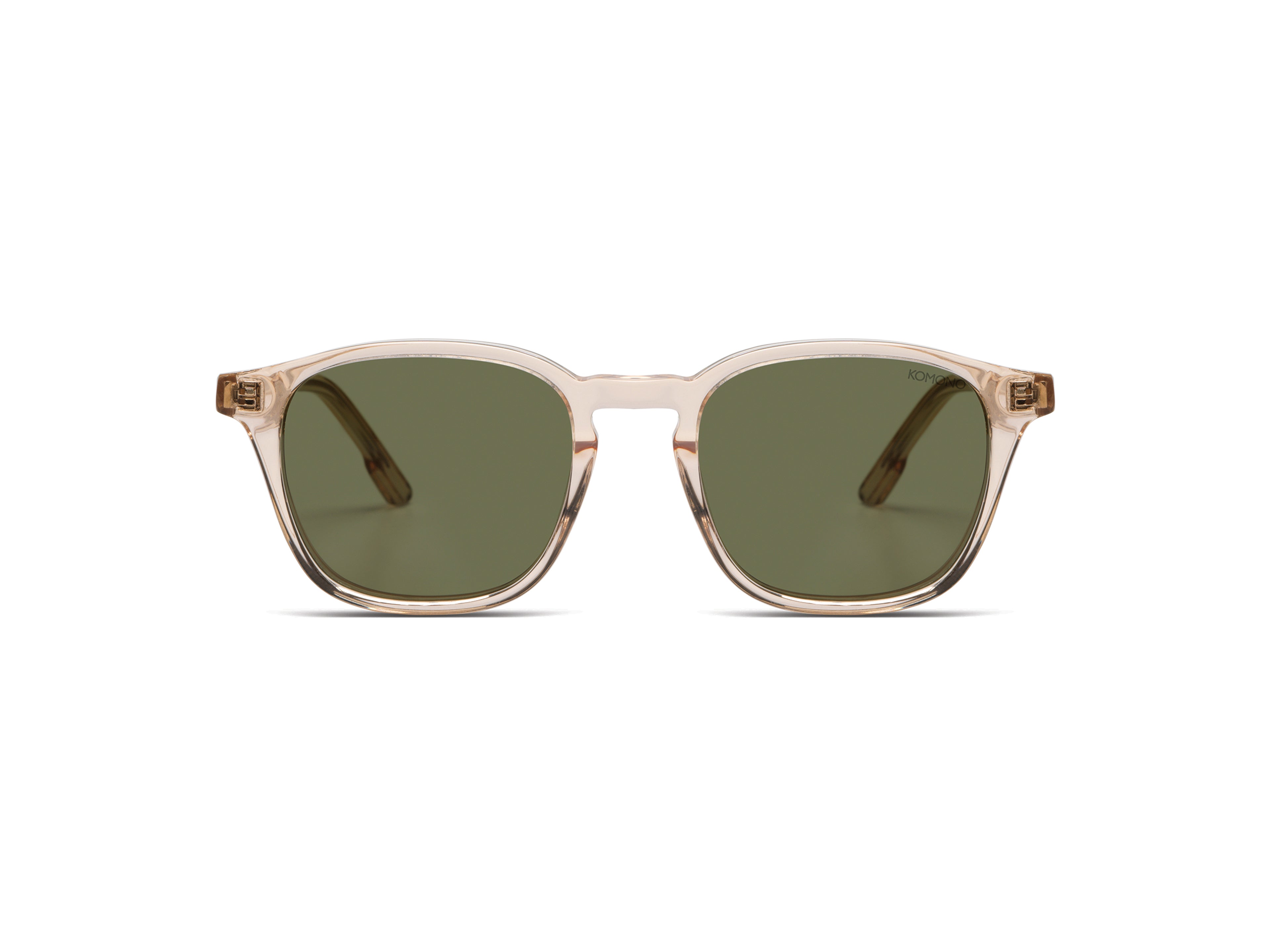 Komono Marlon – Beige transparent – verres verts – vue de face