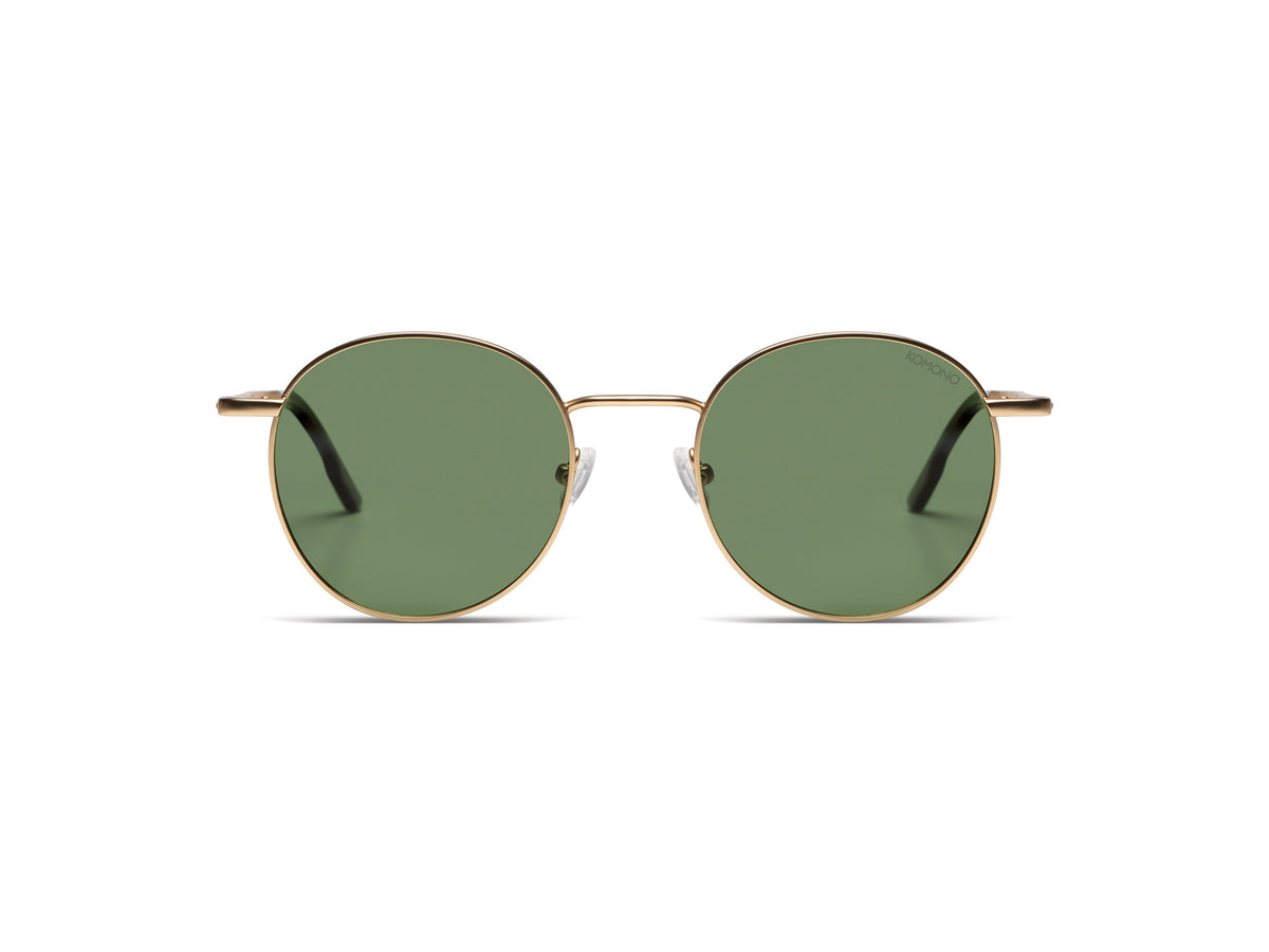 Komono Pete Sun – Or – verres verts polarisés – vue de face