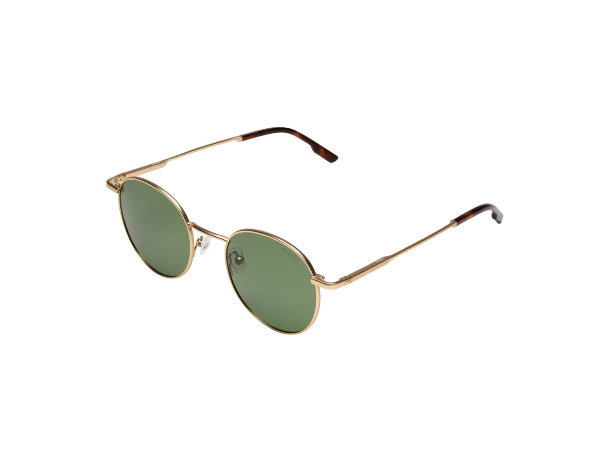 Komono Pete Sun – Or – verres verts polarisés – vue de trois quarts
