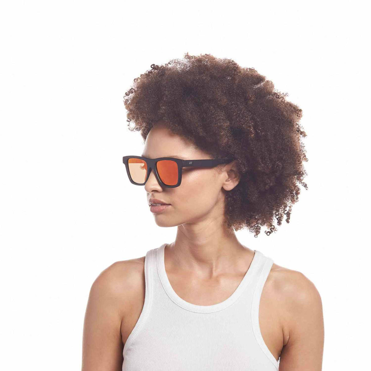 Le Specs Le Sustain Grassy Knoll – Noir – verres orange miroir – portées